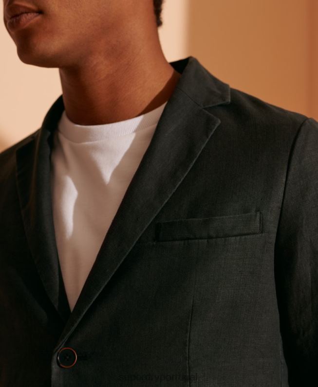 blazer de cânhamo edição limitada homens preto roupas Superdry 2208H4737