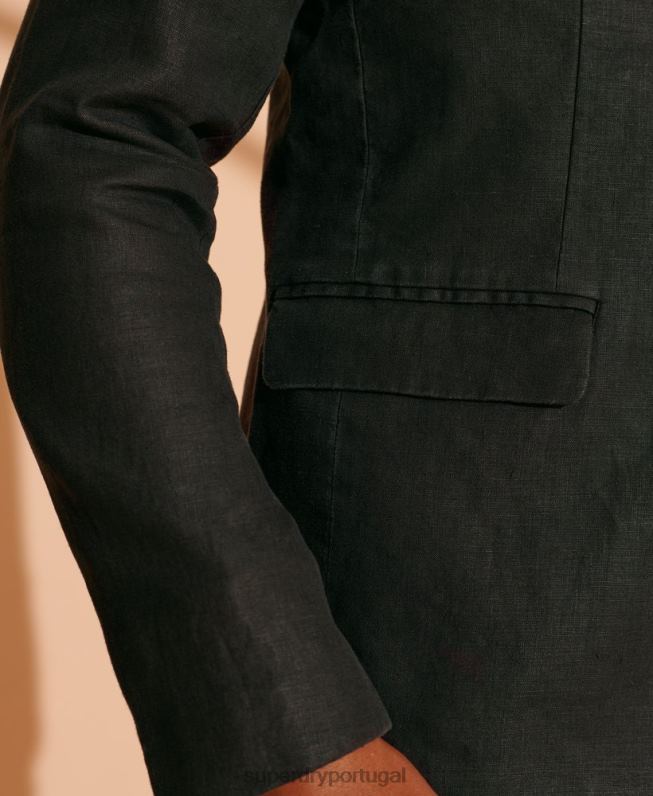 blazer de cânhamo edição limitada homens preto roupas Superdry 2208H4737