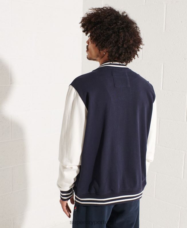 código chenille jaqueta walk out homens marinha roupas Superdry 2208H4568