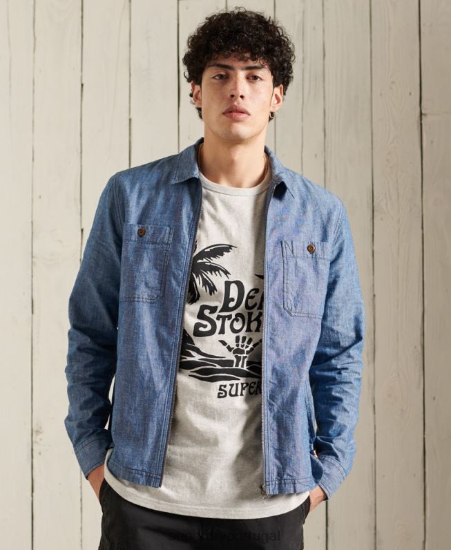 camisola de praia homens azul roupas Superdry 2208H4786