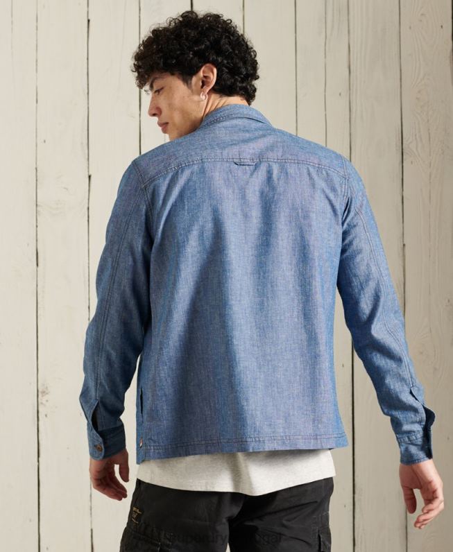 camisola de praia homens azul roupas Superdry 2208H4786