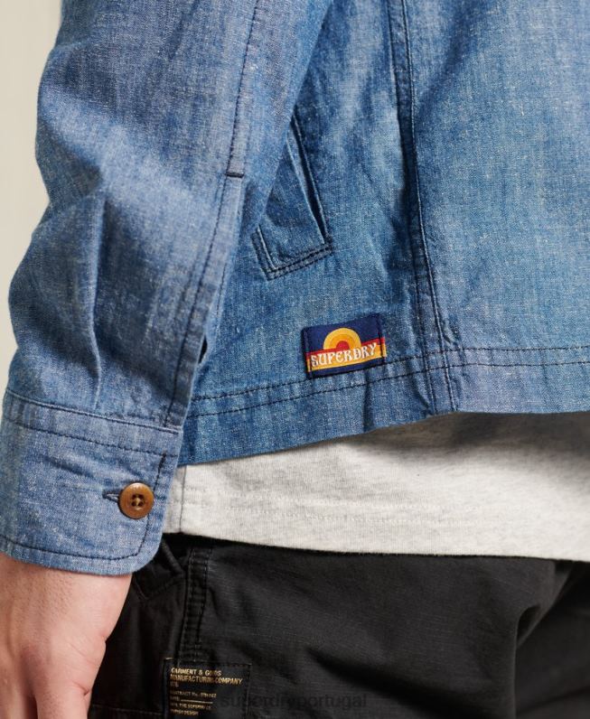 camisola de praia homens azul roupas Superdry 2208H4786