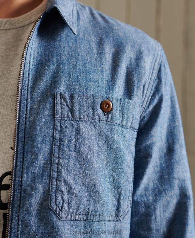 camisola de praia homens azul roupas Superdry 2208H4786