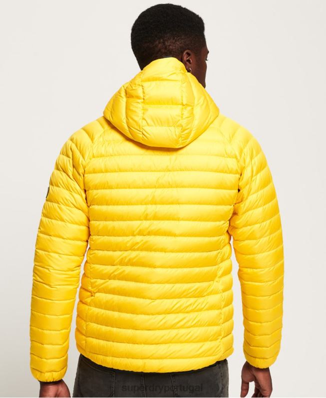 casaco acolchoado down radar mix homens amarelo roupas Superdry 2208H1183