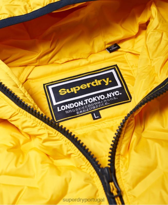 casaco acolchoado down radar mix homens amarelo roupas Superdry 2208H1183