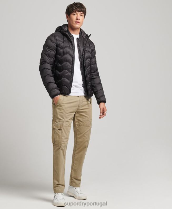 casaco de camada média com capuz homens cinza escuro roupas Superdry 2208H4506