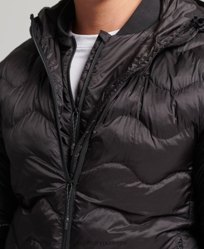 casaco de camada média com capuz homens cinza escuro roupas Superdry 2208H4506