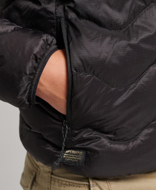 casaco de camada média com capuz homens cinza escuro roupas Superdry 2208H4506