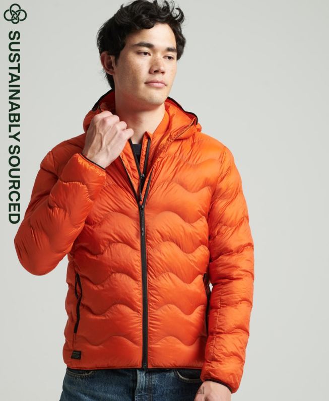casaco de camada média com capuz homens laranja roupas Superdry 2208H4527