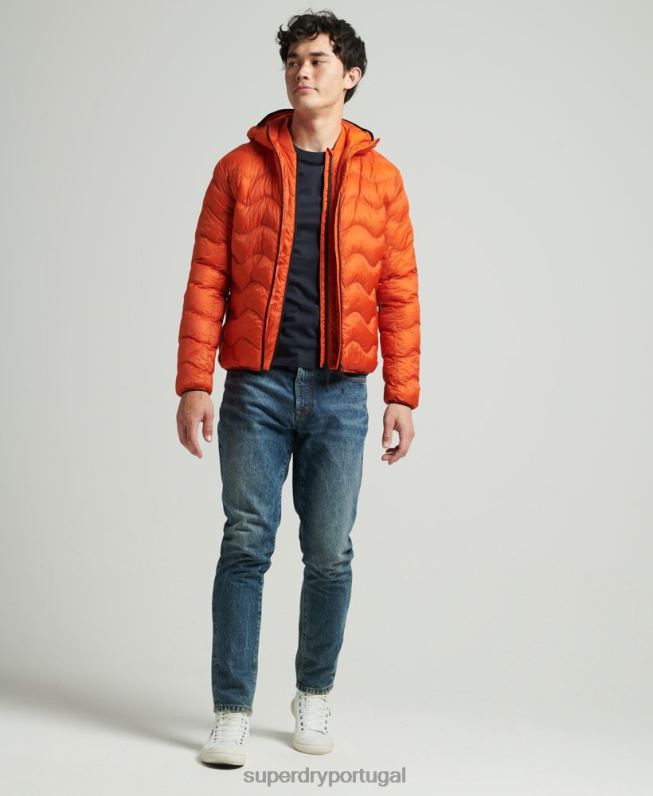 casaco de camada média com capuz homens laranja roupas Superdry 2208H4527