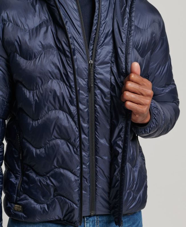 casaco de camada média com capuz homens marinha roupas Superdry 2208H4699