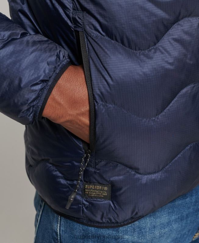 casaco de camada média com capuz homens marinha roupas Superdry 2208H4699