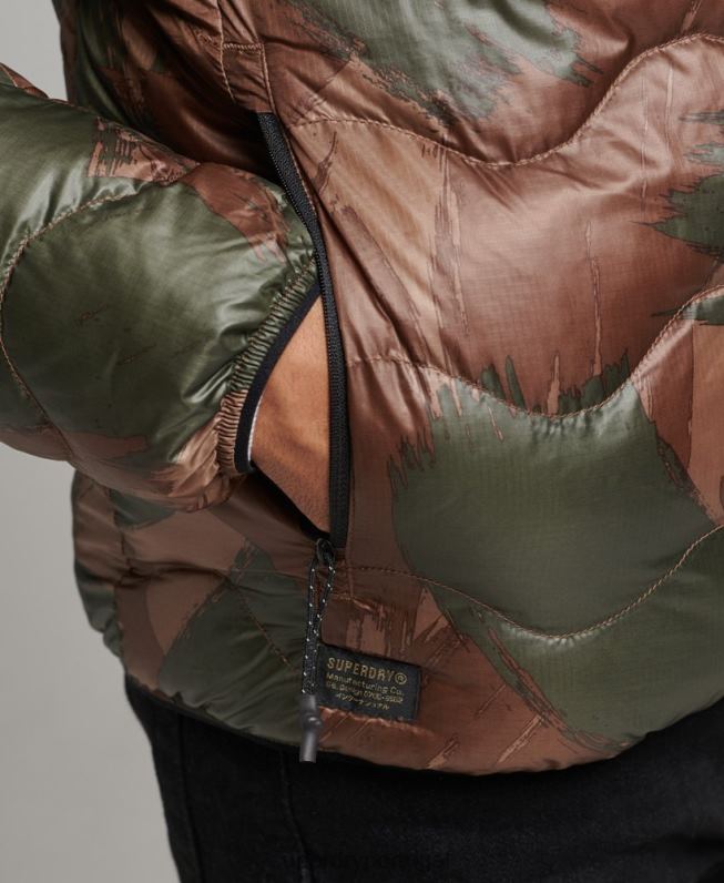 casaco de camada média com capuz homens verde roupas Superdry 2208H4700