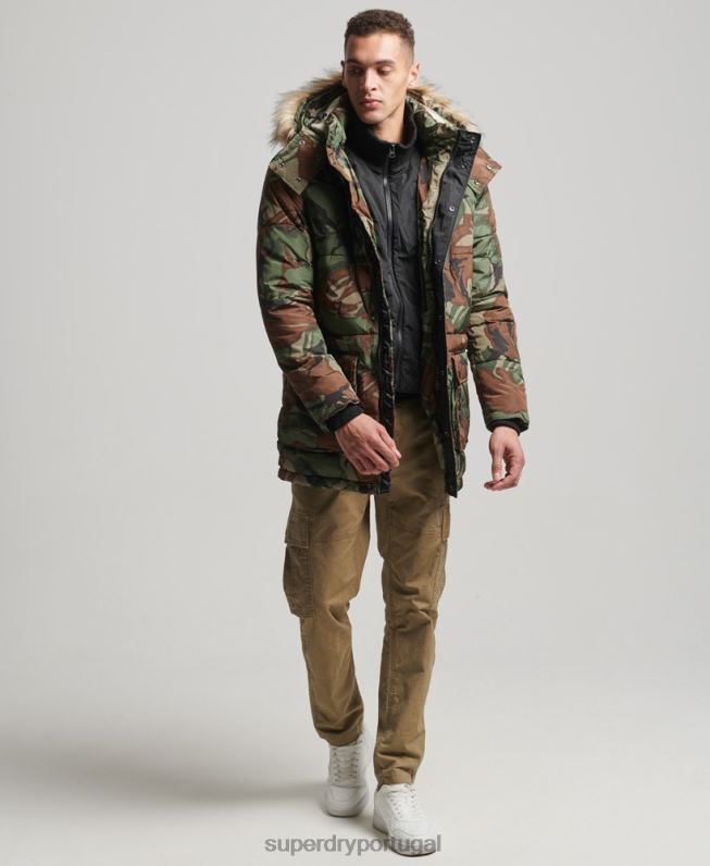 casaco parka expedição sd homens verde roupas Superdry 2208H4775