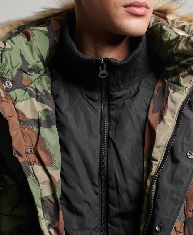 casaco parka expedição sd homens verde roupas Superdry 2208H4775