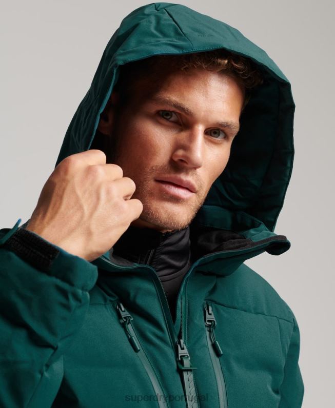 casaco puffer ski radar pro homens turquesa roupas Superdry 2208H971