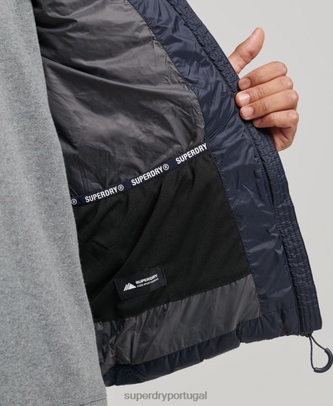 colete acolchoado clássico com capuz homens marinha roupas Superdry 2208H1069