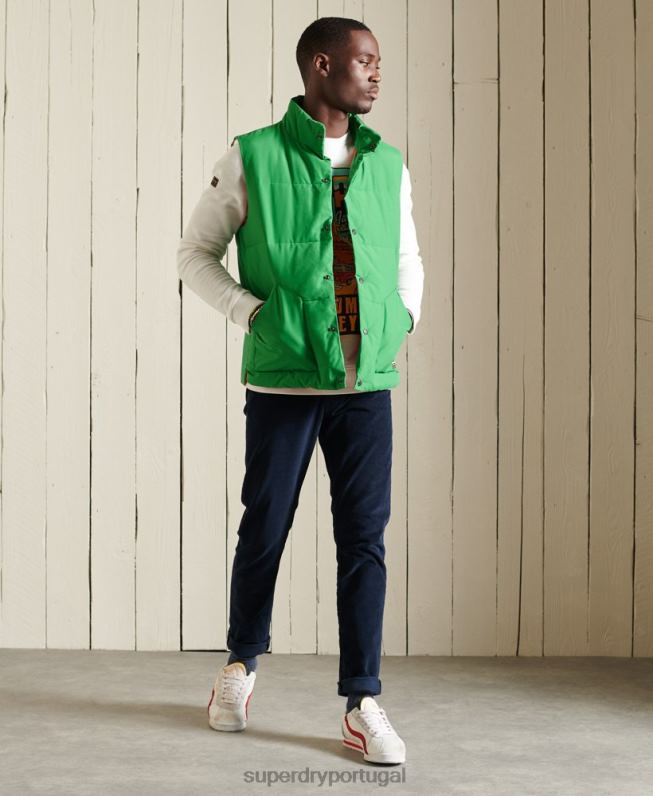 colete da montanha homens verde roupas Superdry 2208H1176