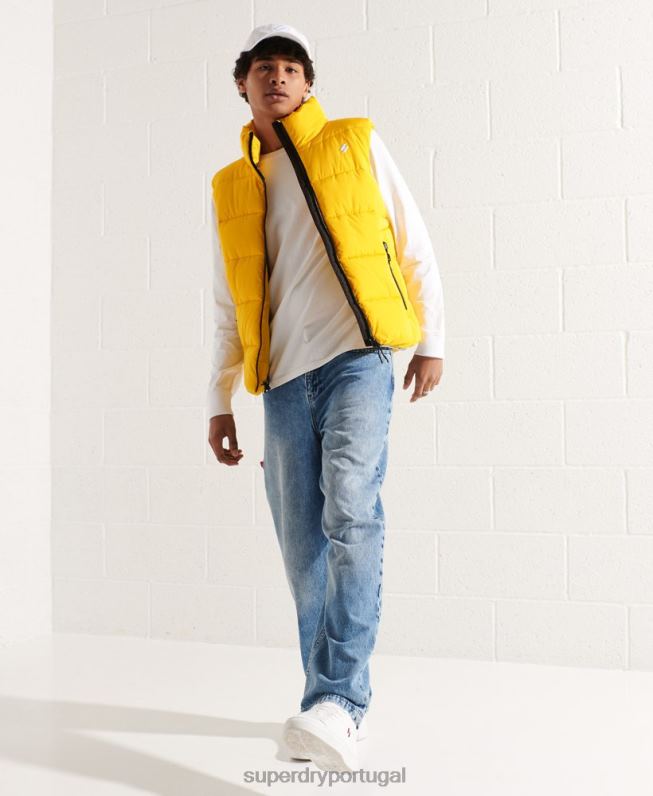 colete esportivo sem capuz homens amarelo roupas Superdry 2208H1156