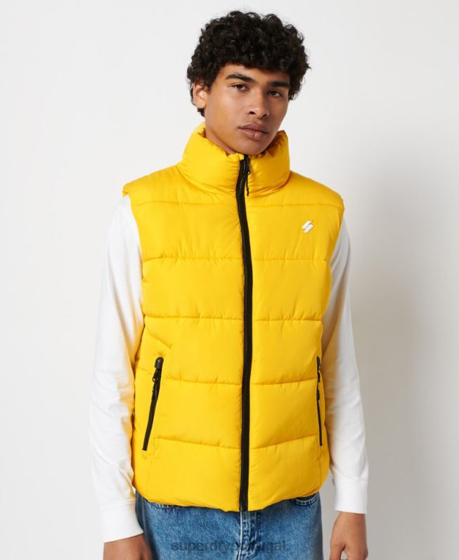 colete esportivo sem capuz homens amarelo roupas Superdry 2208H1156