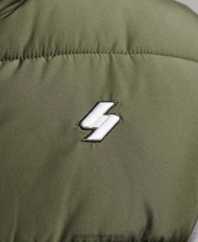 colete esportivo sem capuz homens caqui roupas Superdry 2208H990