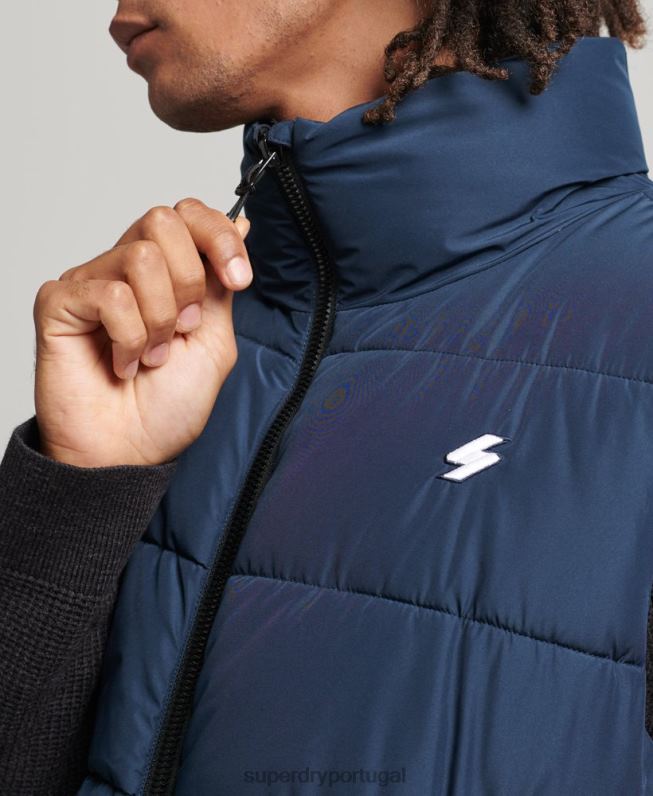 colete esportivo sem capuz homens marinha roupas Superdry 2208H4446