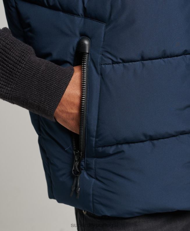 colete esportivo sem capuz homens marinha roupas Superdry 2208H4446