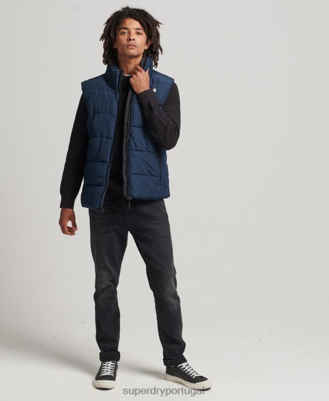 colete esportivo sem capuz homens marinha roupas Superdry 2208H4446