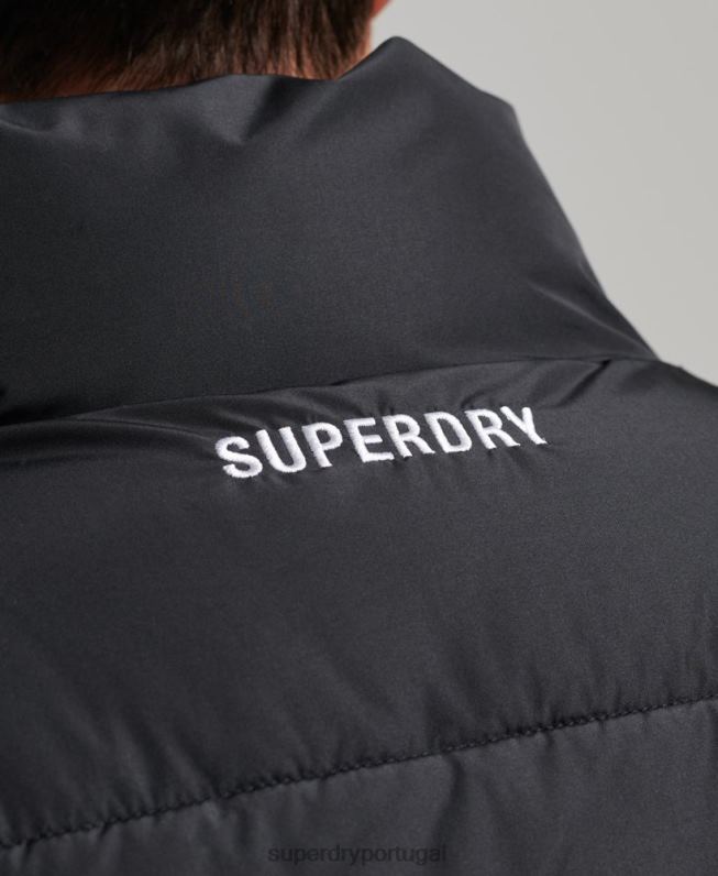 colete esportivo sem capuz homens preto roupas Superdry 2208H1102