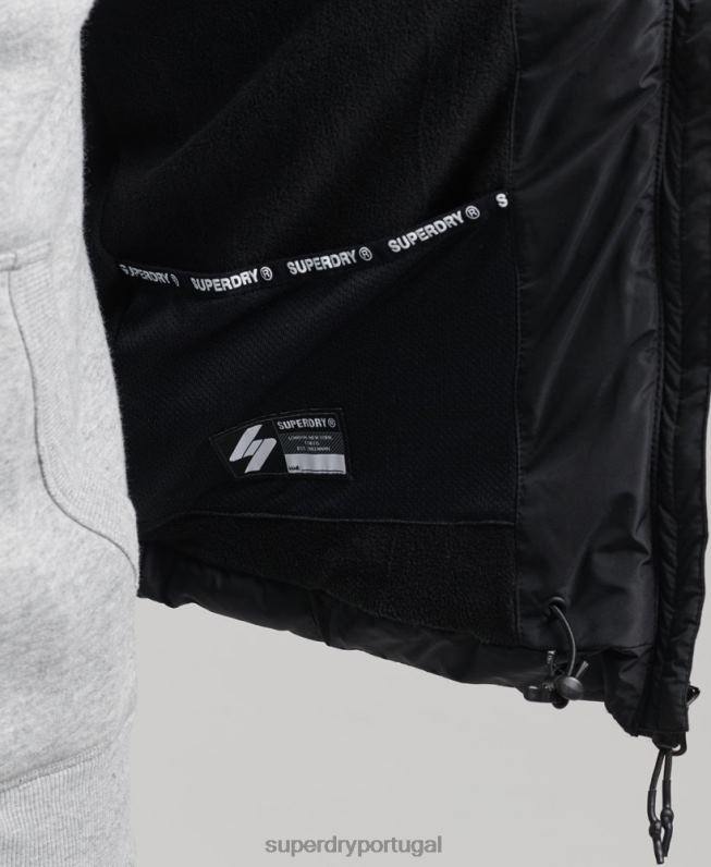 colete esportivo sem capuz homens preto roupas Superdry 2208H1102