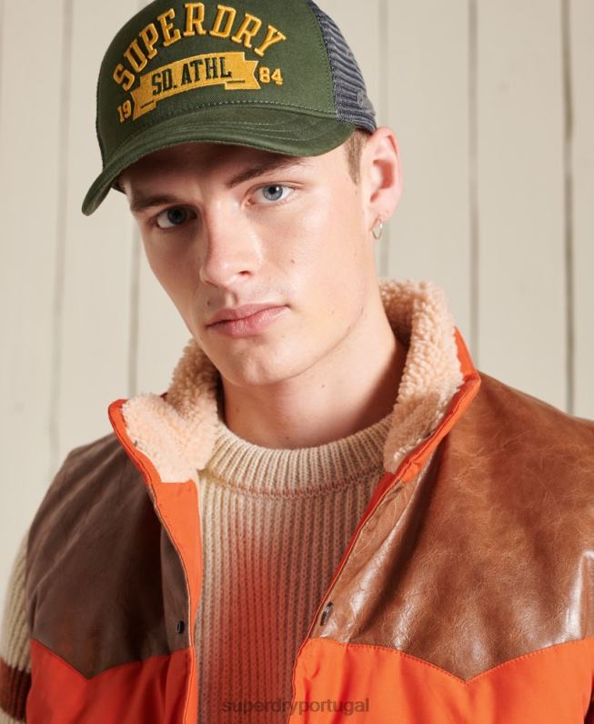 colete mix de couro de montanha homens laranja roupas Superdry 2208H4505