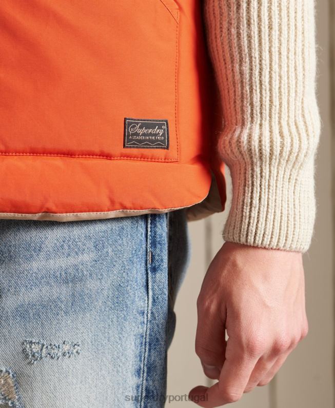 colete mix de couro de montanha homens laranja roupas Superdry 2208H4505
