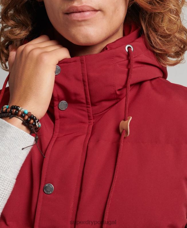 colete puffer com capuz everest homens vermelho roupas Superdry 2208H984