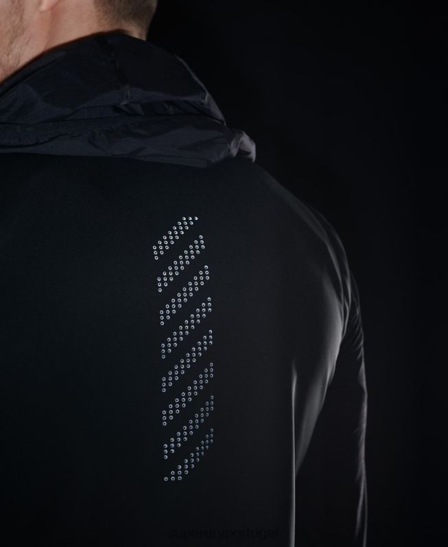 correr colete adaptável homens preto roupas Superdry 2208H4609