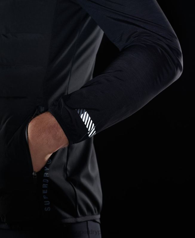 correr colete adaptável homens preto roupas Superdry 2208H4609
