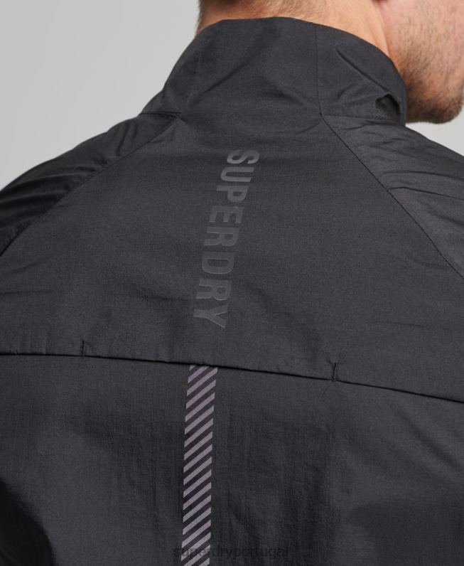 correr colete vento leve homens preto roupas Superdry 2208H4726
