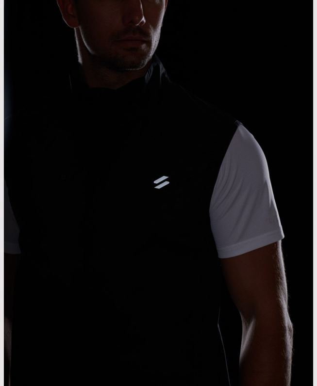 correr colete vento leve homens preto roupas Superdry 2208H4726