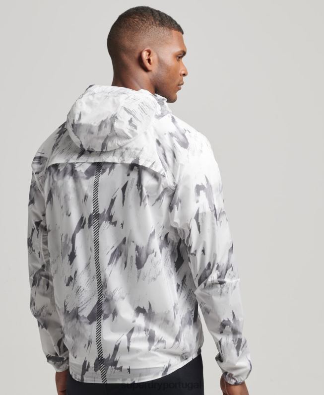 correr jaqueta impermeável leve homens cinza roupas Superdry 2208H5401
