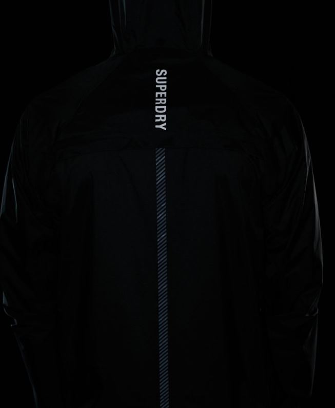 correr jaqueta impermeável leve homens preto roupas Superdry 2208H5363