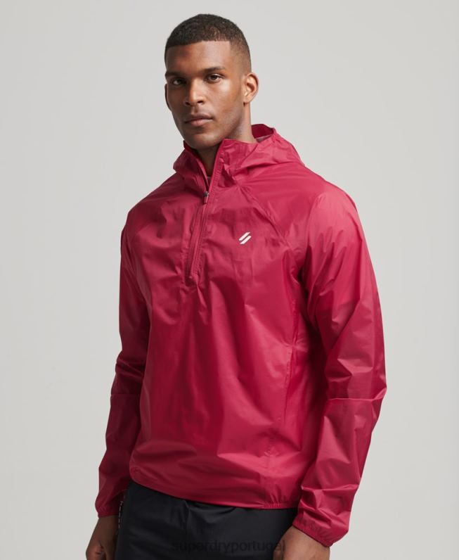 correr jaqueta impermeável leve homens vermelho roupas Superdry 2208H4623
