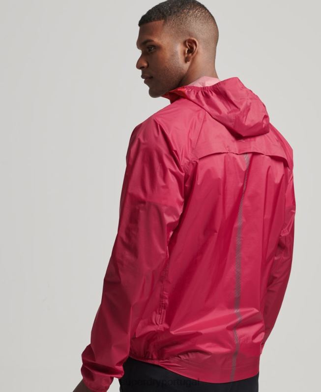correr jaqueta impermeável leve homens vermelho roupas Superdry 2208H4623