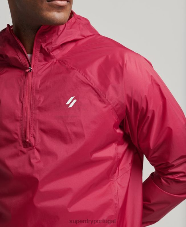 correr jaqueta impermeável leve homens vermelho roupas Superdry 2208H4623