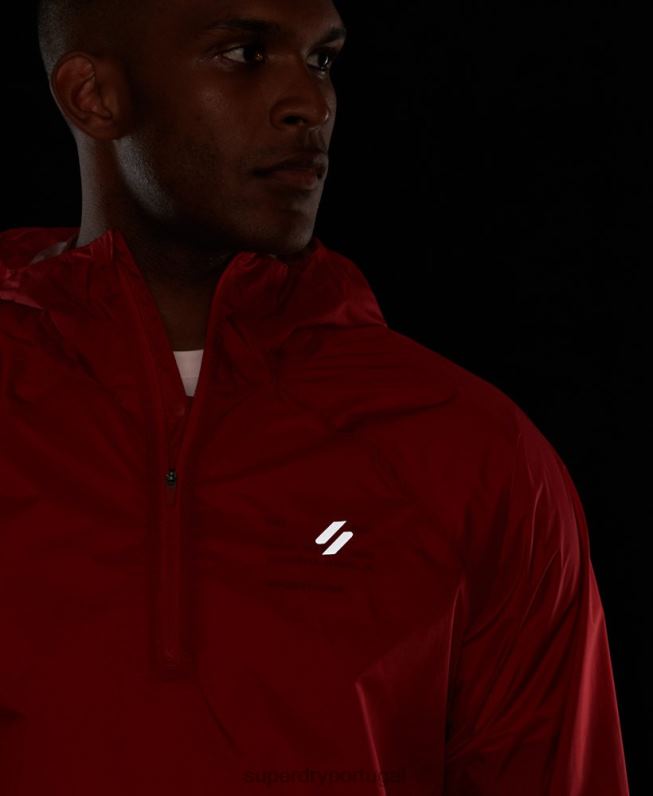 correr jaqueta impermeável leve homens vermelho roupas Superdry 2208H4623