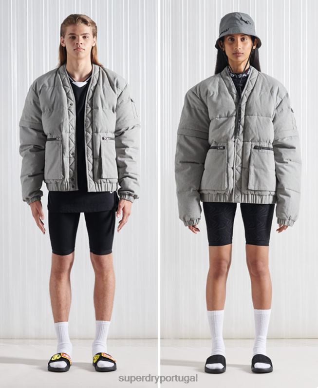 edição limitada sdx 2 em 1 jaqueta homens cinza escuro roupas Superdry 2208H1179