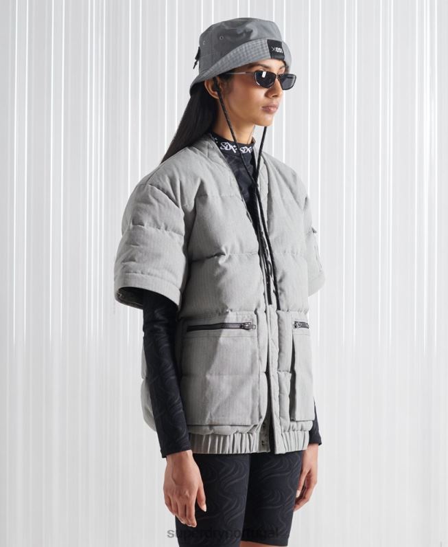 edição limitada sdx 2 em 1 jaqueta homens cinza escuro roupas Superdry 2208H1179