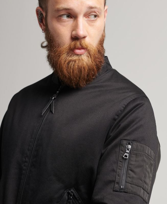 estúdios ma1 bombardeiro homens preto roupas Superdry 2208H1142