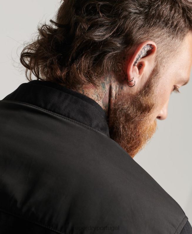 estúdios ma1 bombardeiro homens preto roupas Superdry 2208H1142