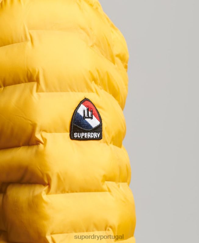jaqueta acolchoada com colcha de radar homens ouro roupas Superdry 2208H4539