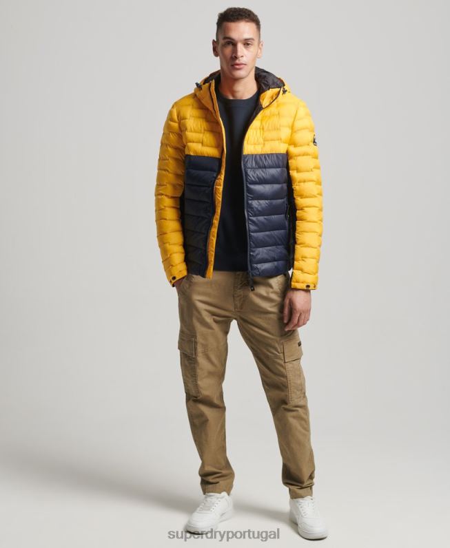 jaqueta acolchoada com colcha de radar homens ouro roupas Superdry 2208H4539