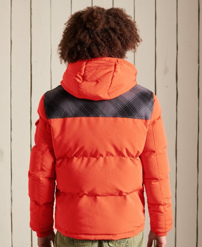 jaqueta acolchoada everest homens laranja roupas Superdry 2208H4487